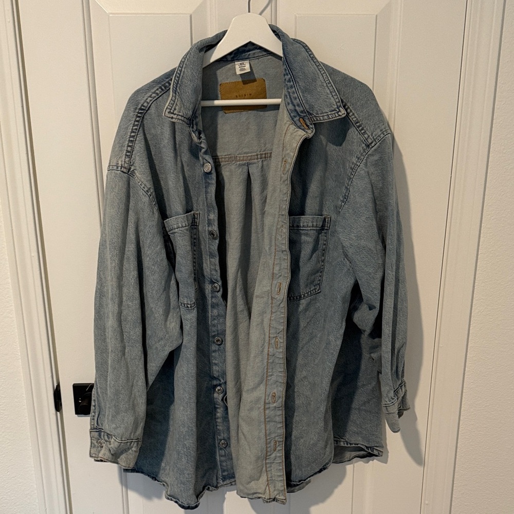 Oversized Denim Button-Up Jacket